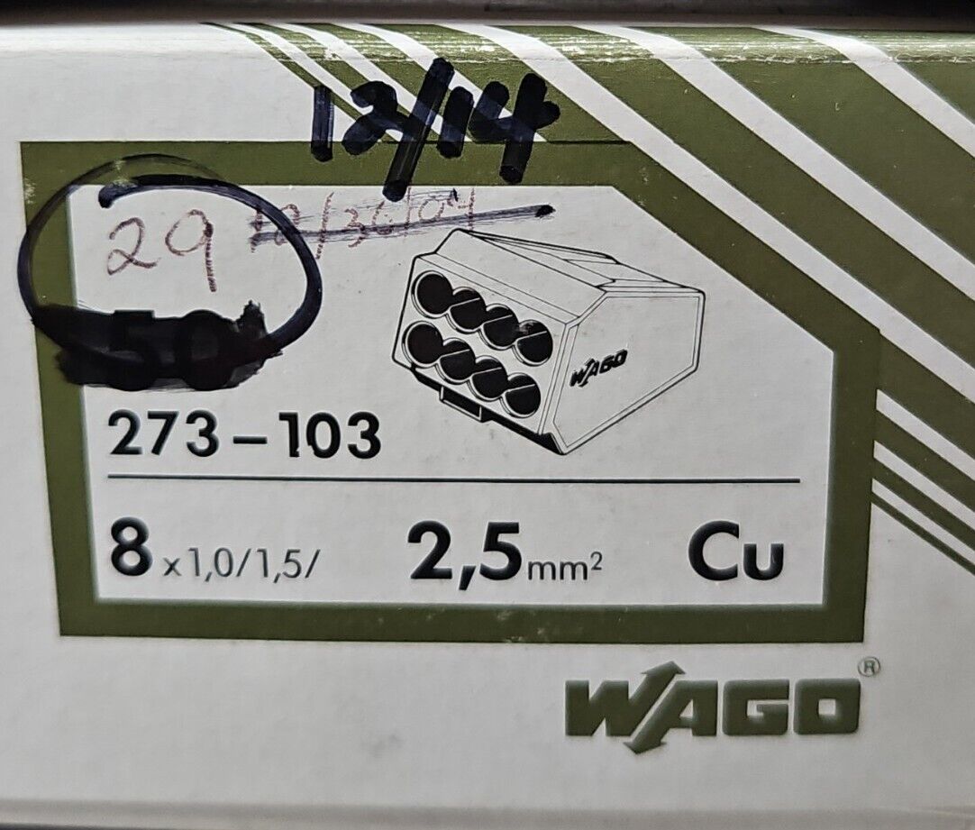 Wago 273-103 Conductor Ground Terminal Block - Lot of 29.               Loc3E-26
