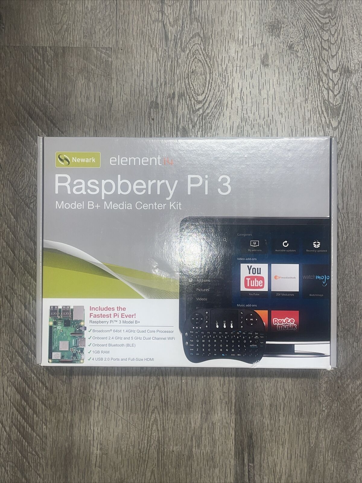 Newark Element 14 Raspberry Pi 3 Model B+ Media Center Kit !!Brand New ...
