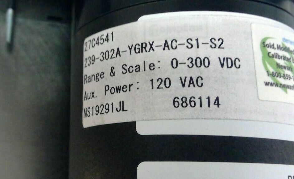 Crompton 239-302A-YGRX-AC-S1-S2 DC Volts Meter 0-300 VDC 27C4541              5D