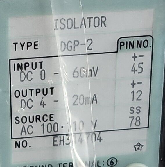 Toyo Keiki DGP-2 Isolator Input DC 0-60mV Module                        Loc3E-34