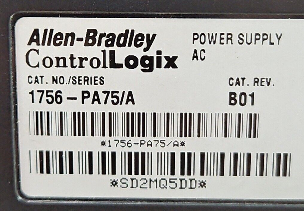 Allen Bradley 1756-PA75 Ser A. ControlLogix AC Power Supply.               4E-26
