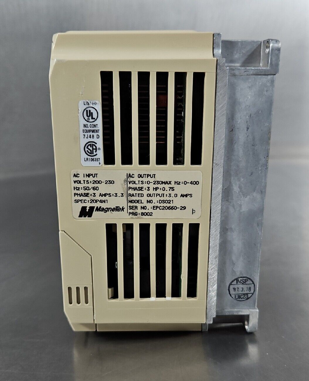 MagneTek GDP333 DS021. AC Drive 3 Phase 3.3 Amp.                        Loc 1E-4