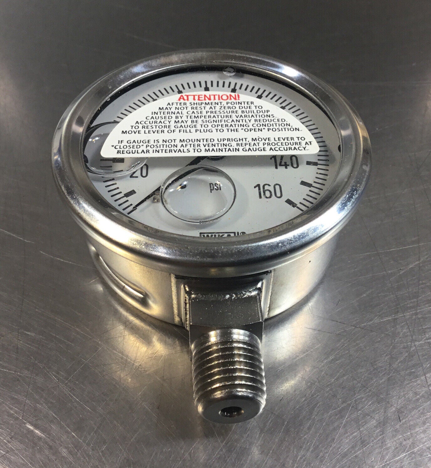 WIKA  233.53.2.5  Pressure Gauge 160PSI  5335.160  Liquid Filled   6D-9