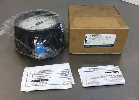 Ametek/U.S. Gauge  170509XLG / 1981LG  4 1/2”  1/2” ANPT Liquid Fill 3000PSI  6D