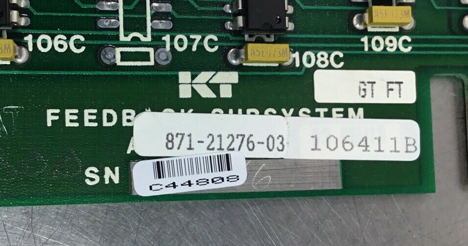 KEARNEY & TRECKER FEEDBACK SUBSYSTEM BOARD 1-21276-03 / 871-21276-03       3D-18