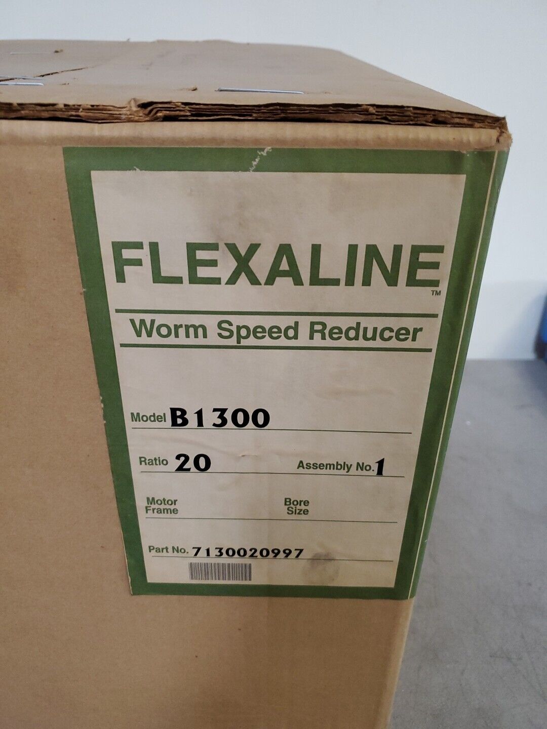 GROVE GEAR FLEXALINE B1300 Ratio 20 Worm Speed Reducer.                    4F-33