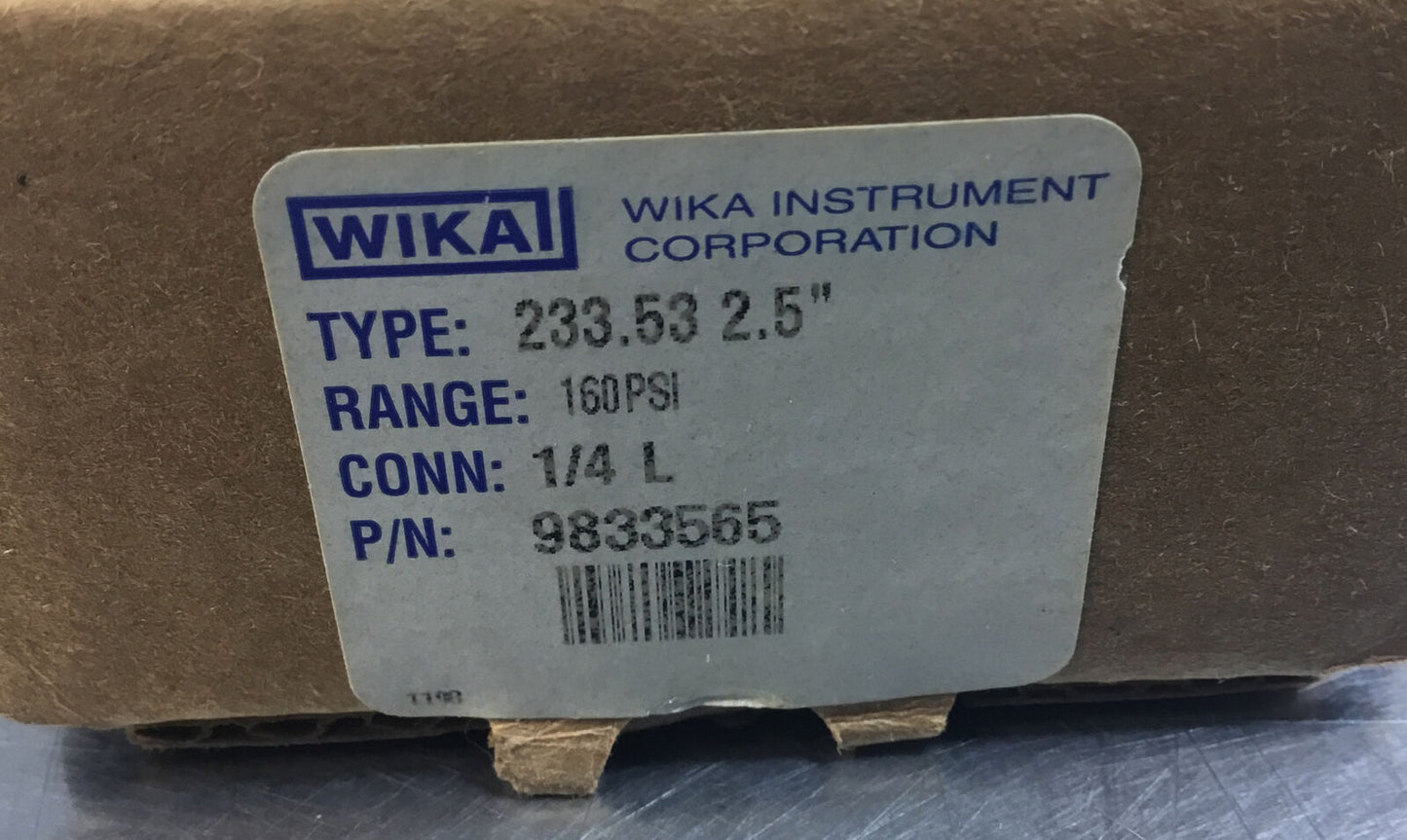 WIKA  233.53.2.5  Pressure Gauge 160PSI  5335.160  Liquid Filled   6D-9