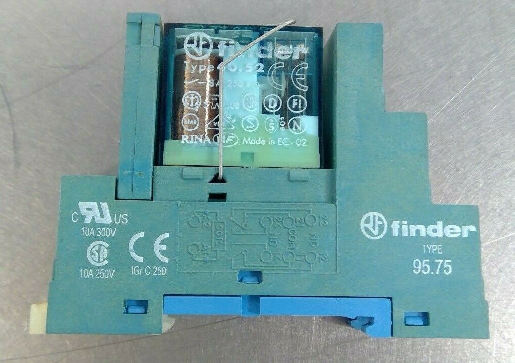 Finder - Type: 95.75 - DIN-Rail Screw Terminal Socket T47 w/ Type: 40.52      4D