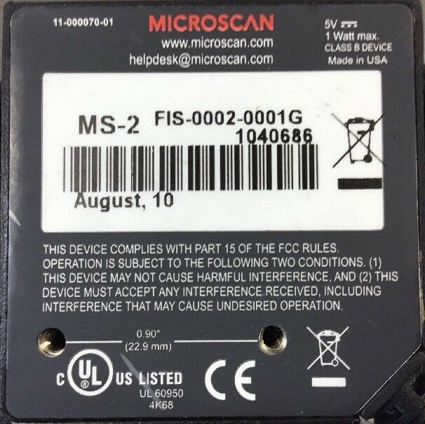 MICROSCAN Scanner / Reader MS-2     6C