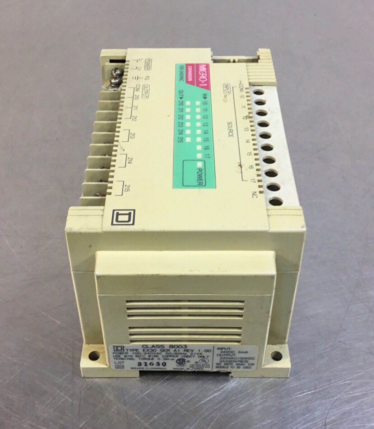 Square D Class 8003 Type EX30 /A Rev. 1.00 Micro-1 Processor Expansion Mod 3D-23