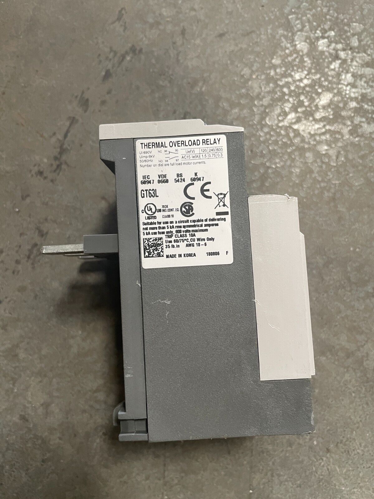 CARLO GAVAZZI  GT63 63/3K  Thermal Overload Relay  @1E