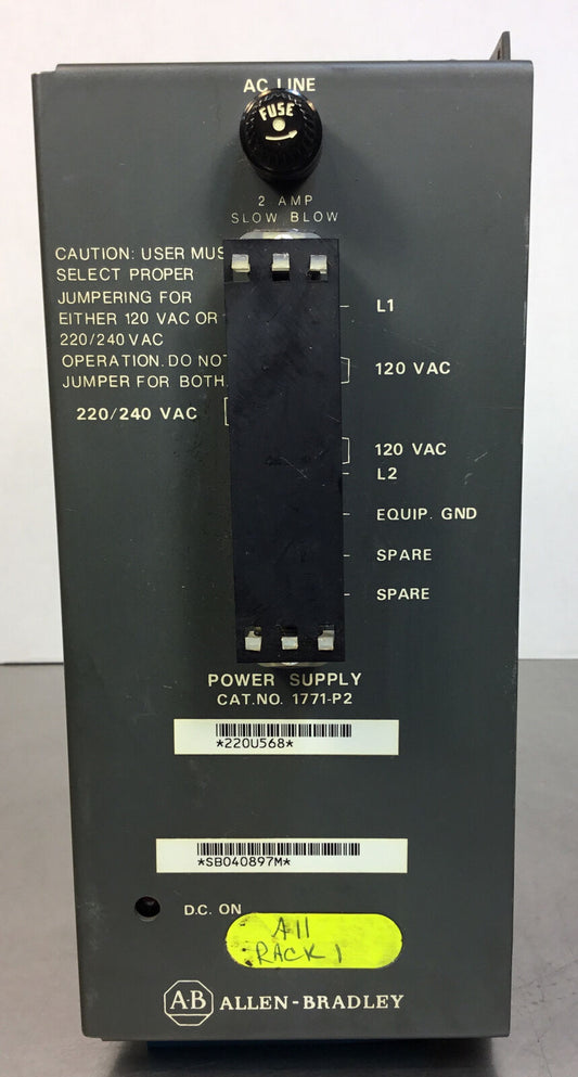 Allen Bradley 1771-P2 /A Power Supply 120/220 VAC  1/0.5A   4H