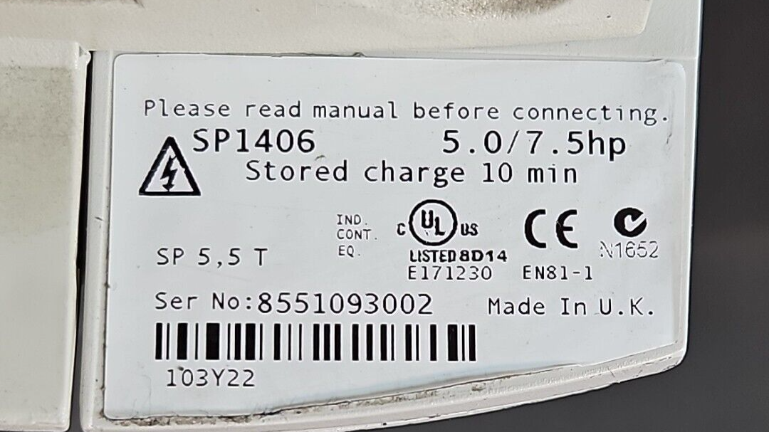 Emerson Control Techniques SP1406 (5.0/7.5 hp) Frequency Converter      Loc1E11