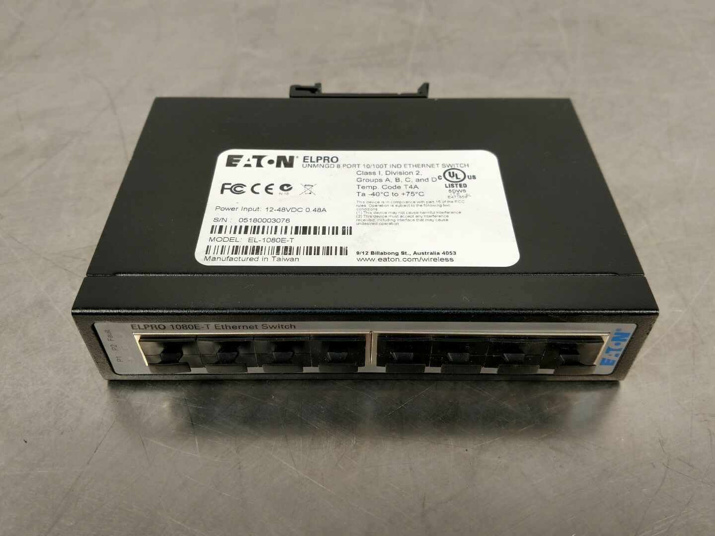 EATON ELPRO 1080E-T Ethernet Switch 8-port 3C