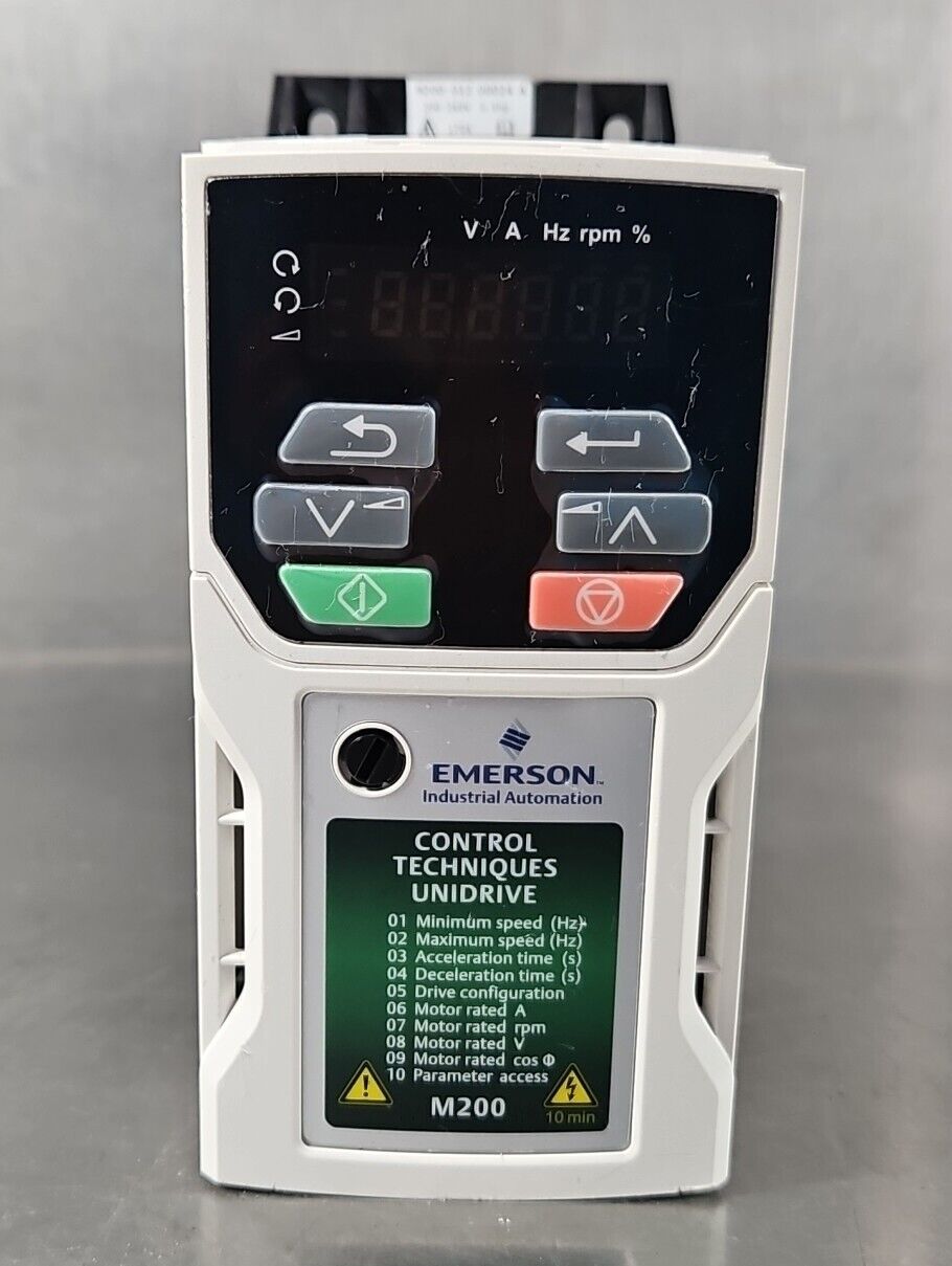Emerson M200-012 00024A 0.5hp I/P 200-240V O/P 0-240V.                    Loc1D1