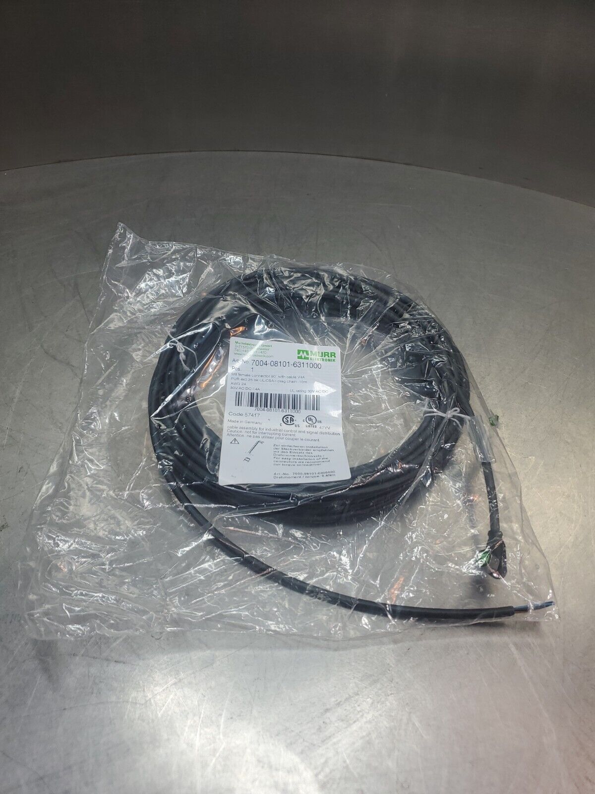 MURR ELEKTRONIK 7004-08101-6311000  Cable w/M8 Female Connector.            1-B1