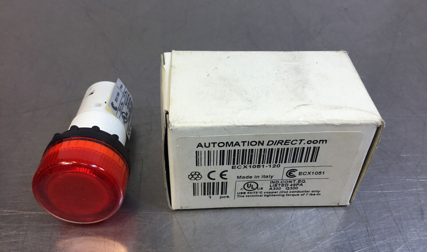 Automation Direct ECX1051-120, 250 V Max, 3 W Max. Red LED Indicator Light  4B