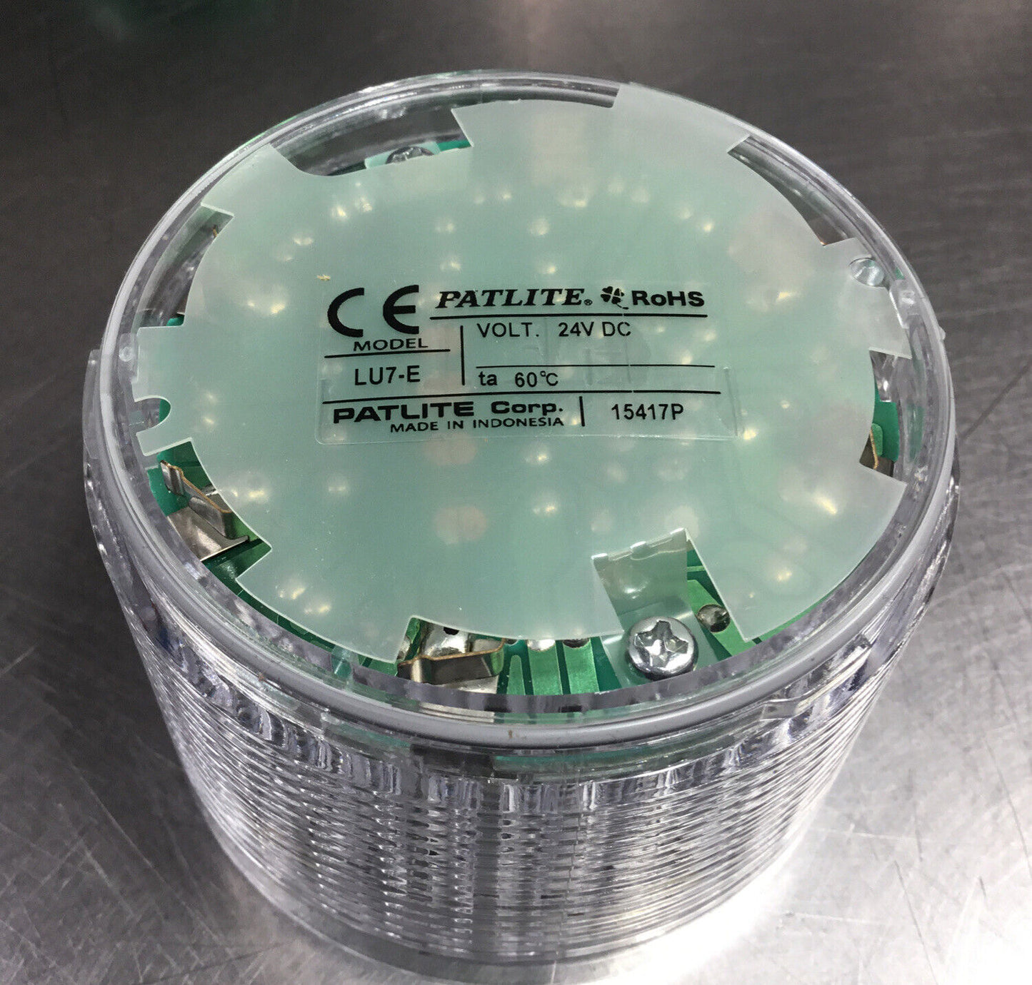 Patlite LED Stk Light LU7-02 + LU7-E Clear,Amber,Green,Blue & Red Warnings 3E-27