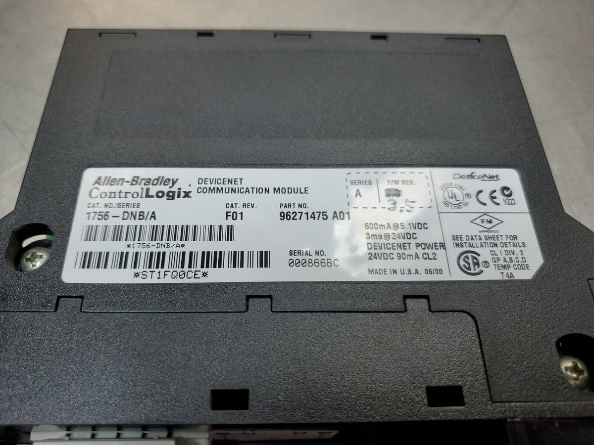 Allen Bradley 1756-DNB/A F01 ControlLogix DeviceNet Com. Module FW 3.5.    3C-18