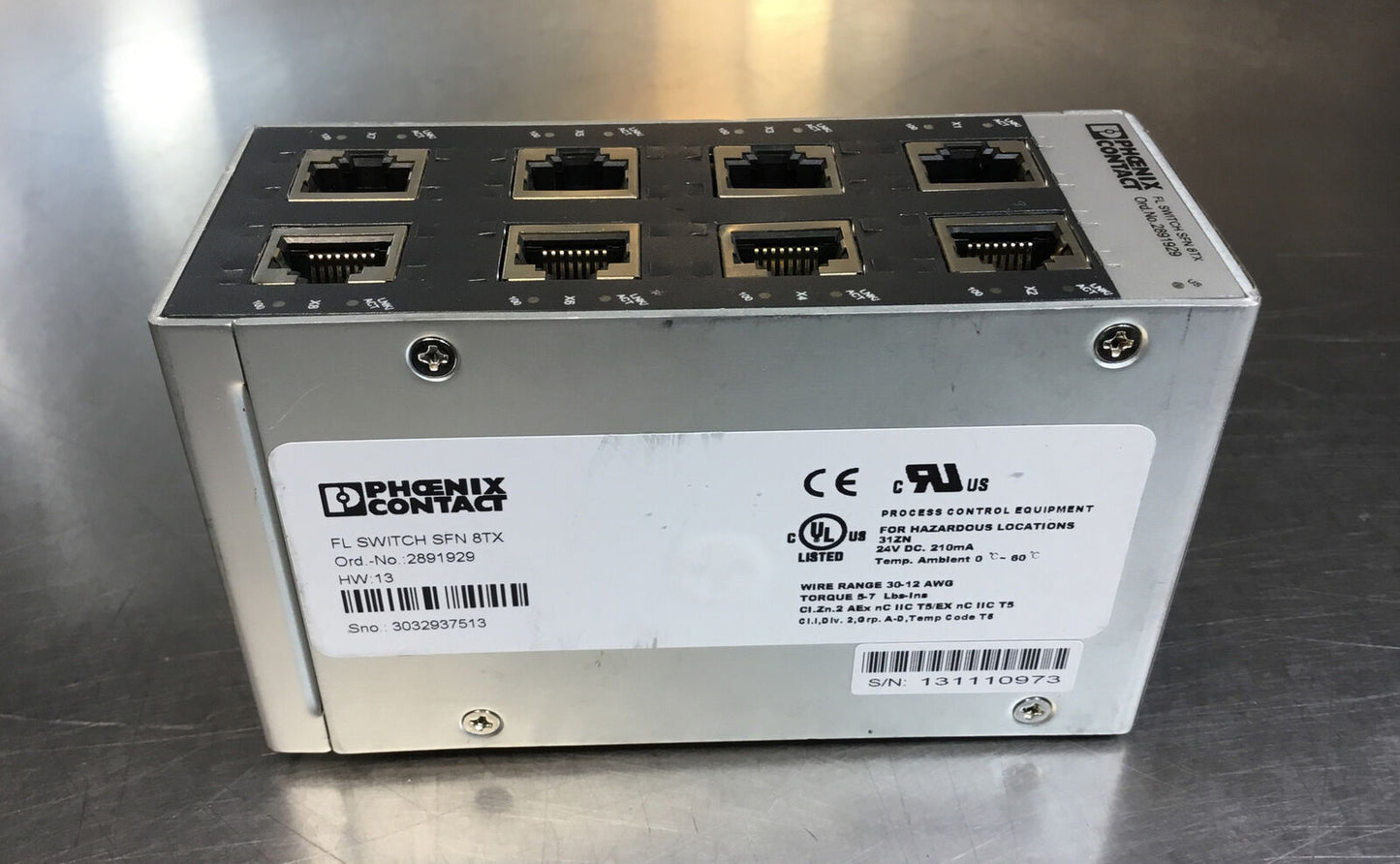Phoenix Contact  FL Switch SFN 8TX  / 2891929  8 Port Ethernet Switch   4E-8