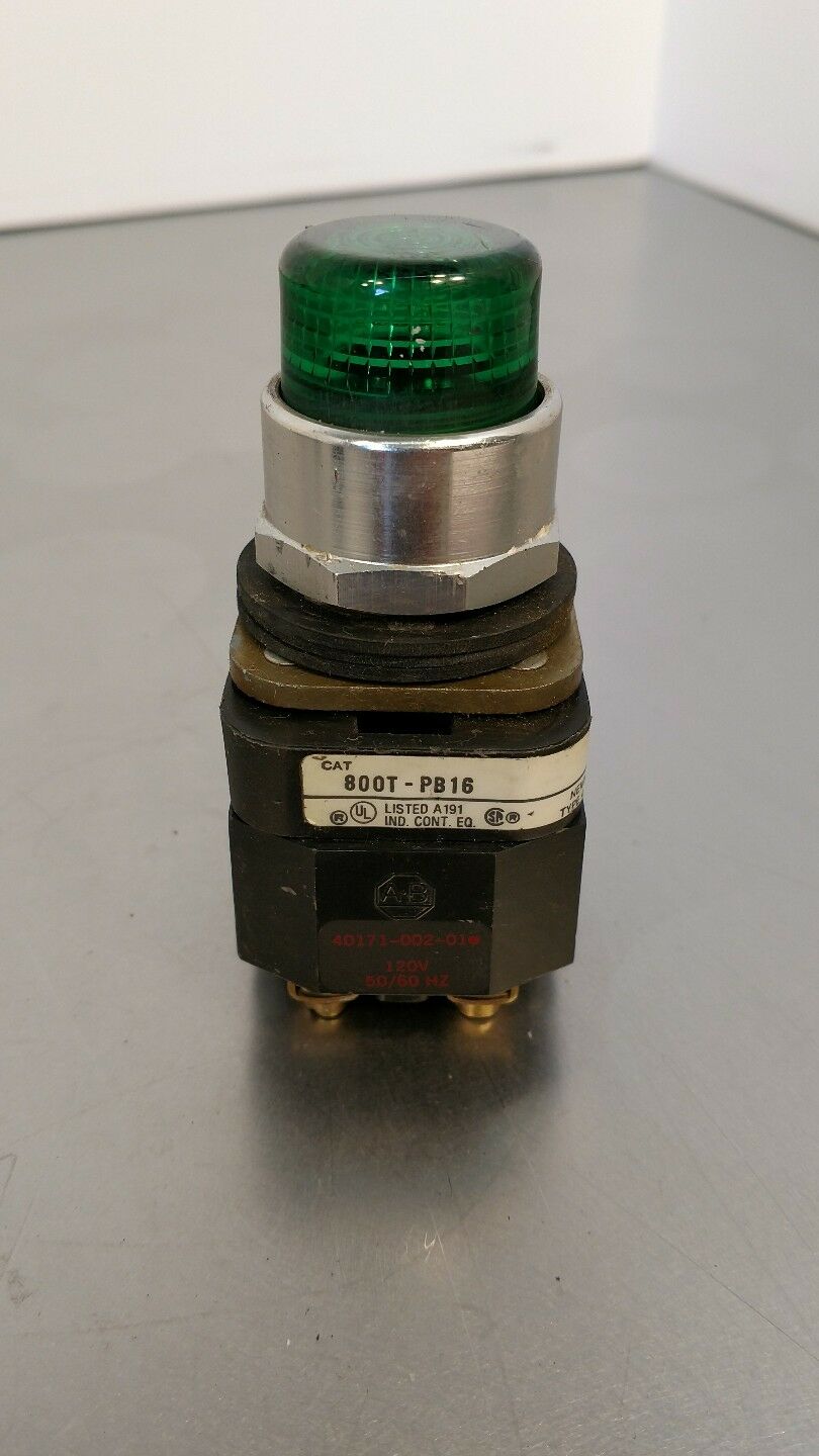 Allen Bradley Push Button 800T-PB16 Green Illuminated Switch 5A
