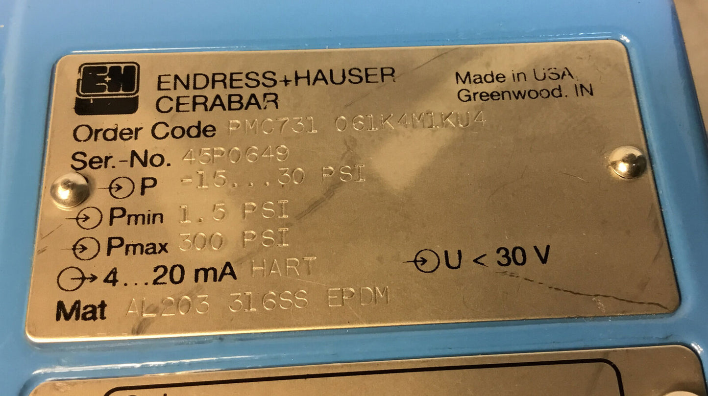Endress+Hauser PMC731-061K4M1KU4  Pressure Transmitter CERABAR   6D