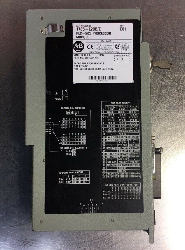 ALLEN-BRADLEY 1785-L20B/E  PLC-5/20 PROCESSOR MODULE Rev. E01.  3C