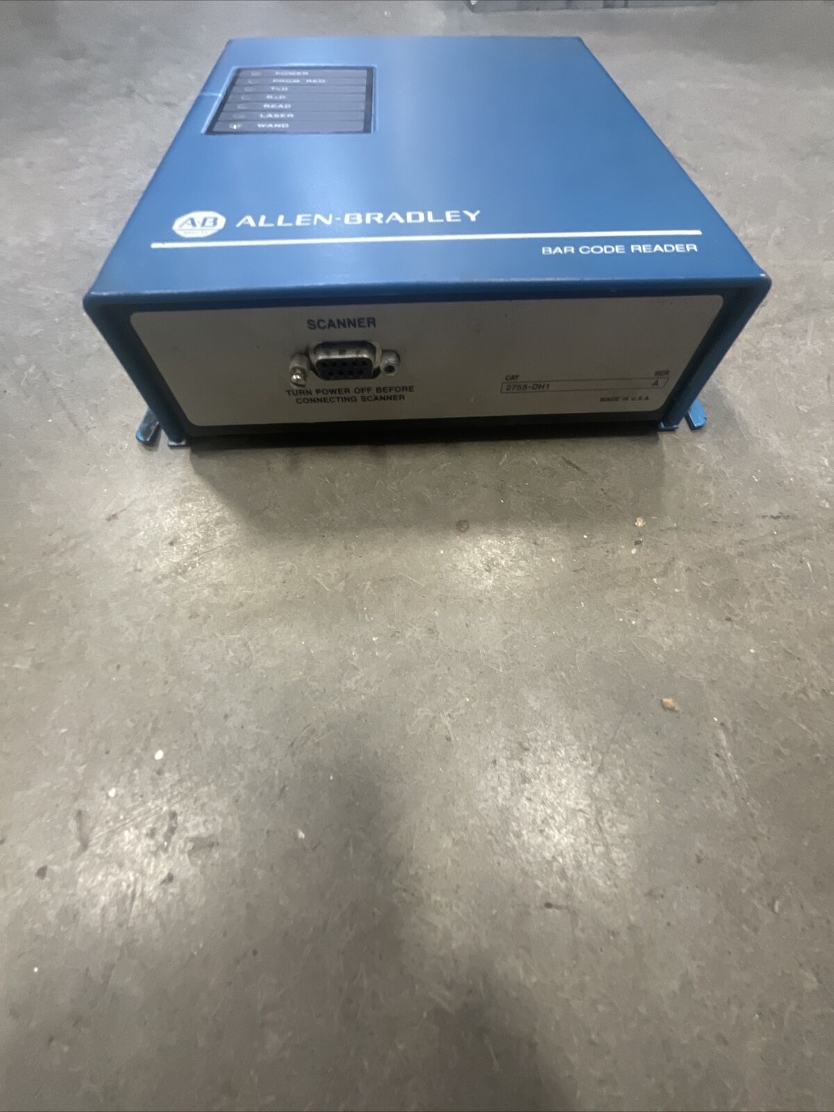 ALLEN BRADLEY 2755-DH1 BAR-CODE READER, SERIES-A, 130VAC, 50/60HZ @1D