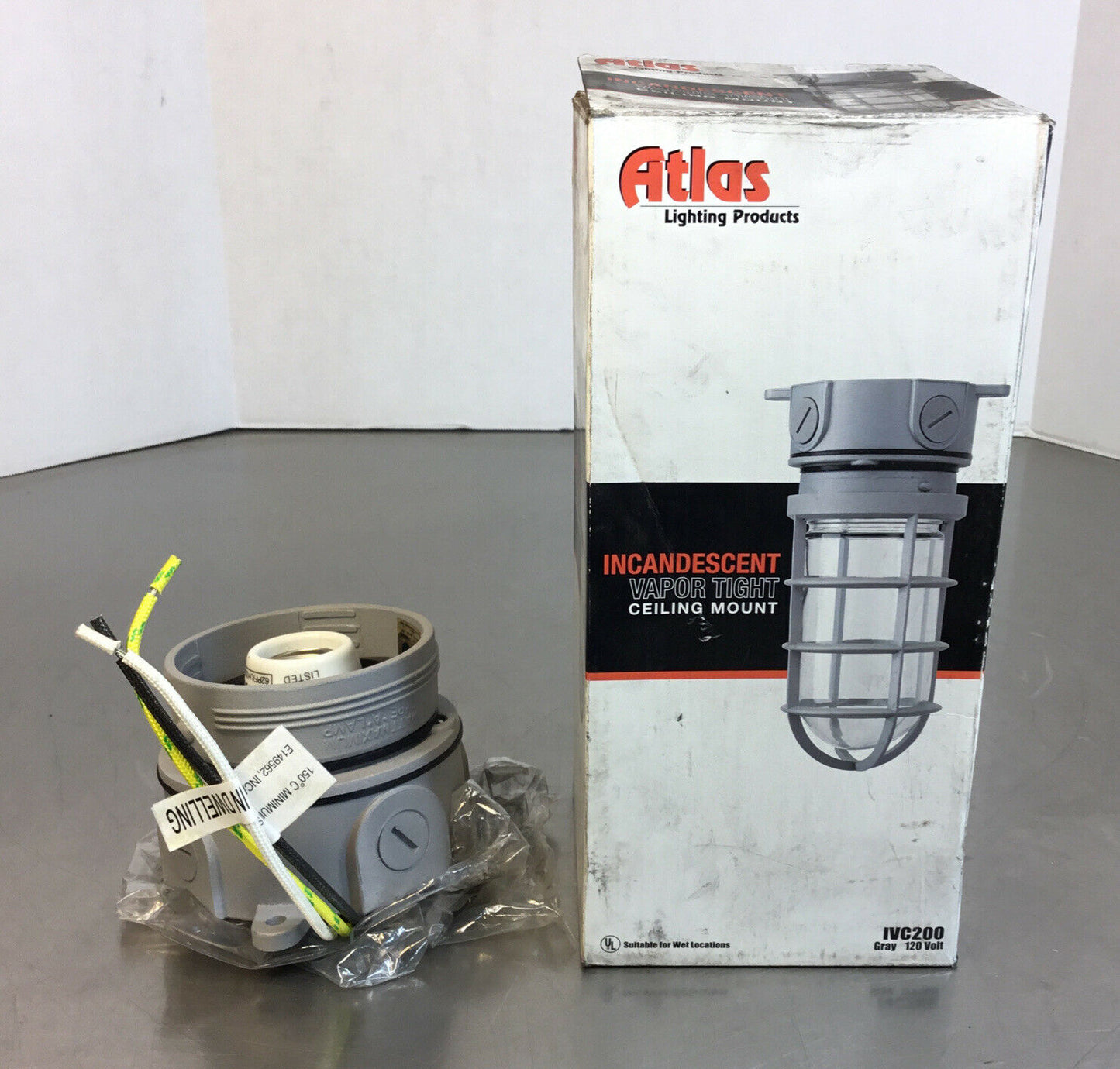 Atlas IVC200 Ceiling Mount Incandescent Light 120VAC “Base Only”. Loc.4A
