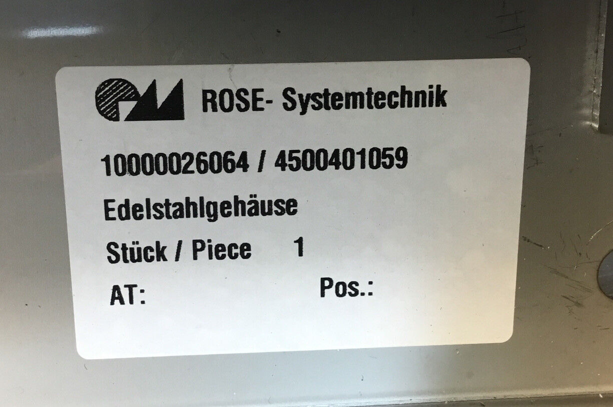 ROSE - Systemtechnik  10000026064  /  4500401059  Stainless Steel Control Box 4F
