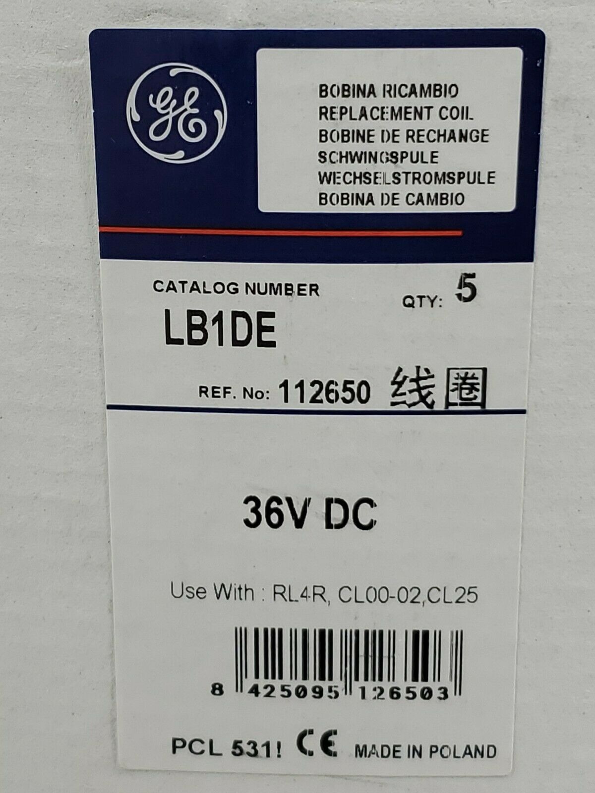 GE LB1DE 36VDC Contactor Replacement STC4