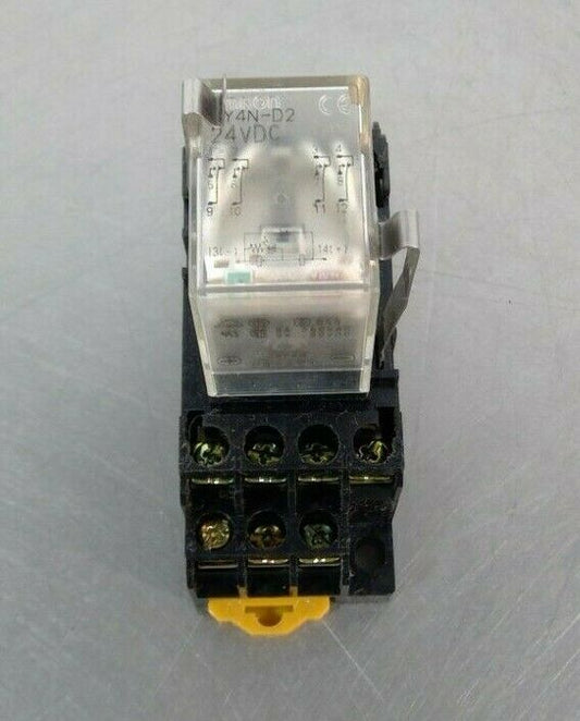 Omron - MY4N-D2 - 24VDC Relay w/ 27X4C - 5A 250VAC Base                       4D