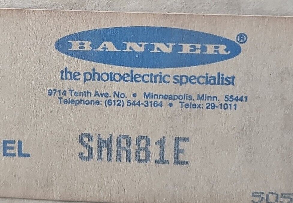 BANNER SMA81E PHOTOELETRIC SENSOR.   Loc5D12