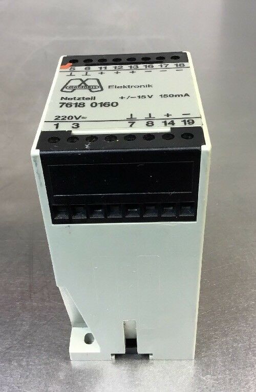 Monforts Elektronik 7618 0160 Netzeil Power Supply 220V +/-15V 150mA.   Loc.4A