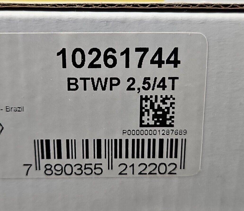 Weg 10261744 TERMINAL BLOCK BTWP 2.5/4T-VD/AM.  Box with 50.            Loc3F-10