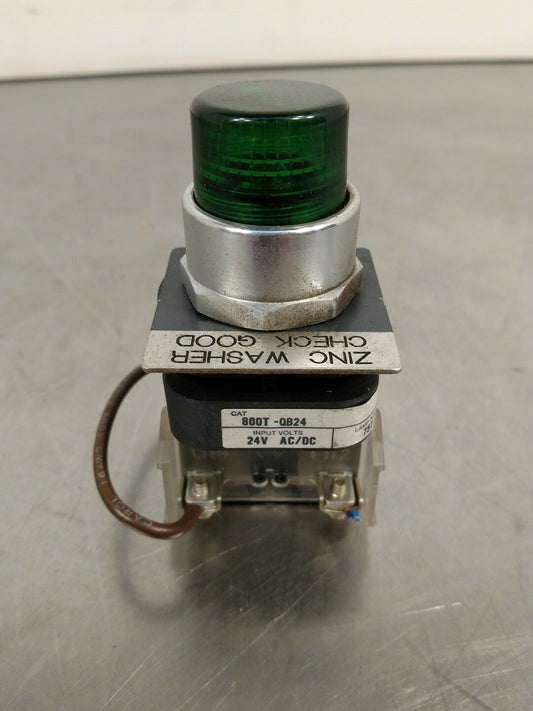 Allen Bradley 800T-QB24 Green Illum. Pushbutton Lamp 6A