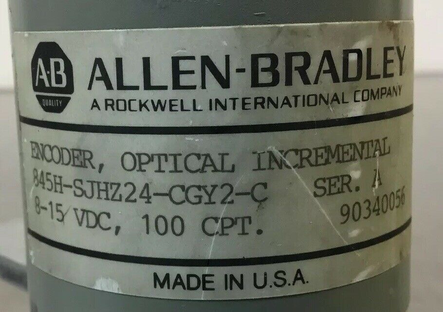 ALLEN BRADLEY 845H-SJHZ24-CGY2-C /A Optical Incremental Encoder   Loc.1A