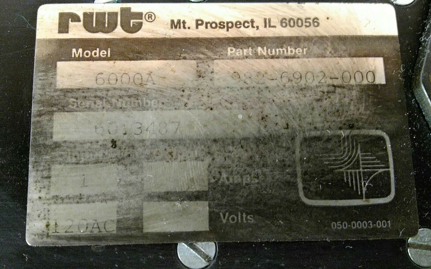R W T Corp Model 6000A P/N 982-6902-000 Computer.     3A