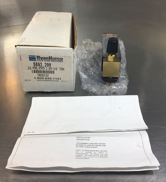 FLOWMETER  7453G31321  RYAN HERCO  5892.200  GLS MTRG RTMTR 2 GPM    6D