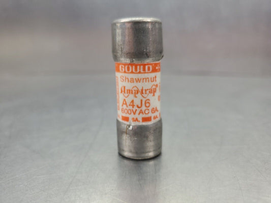Gould SHAWMUT A4J6 Amptrap Fuse, 6 AMP 600VAC.                          4D-BOX#3