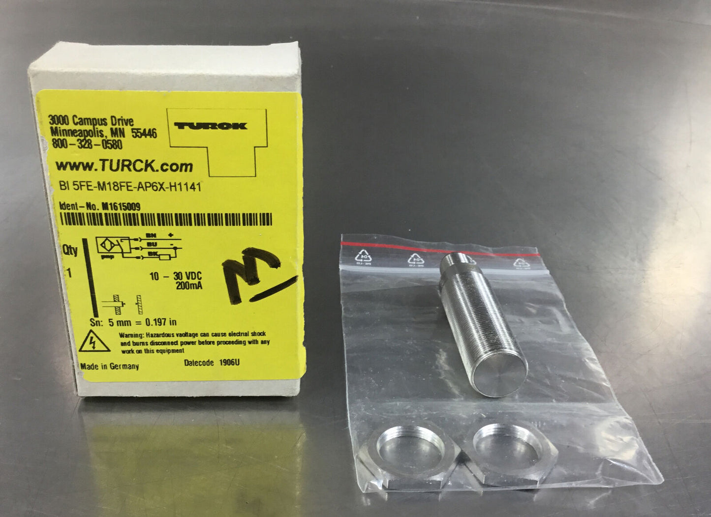 Turck, BI5 FE-M18FE-AP6X-H1141, 1615009, Stainless Steel Inductive Sensor  3D-31