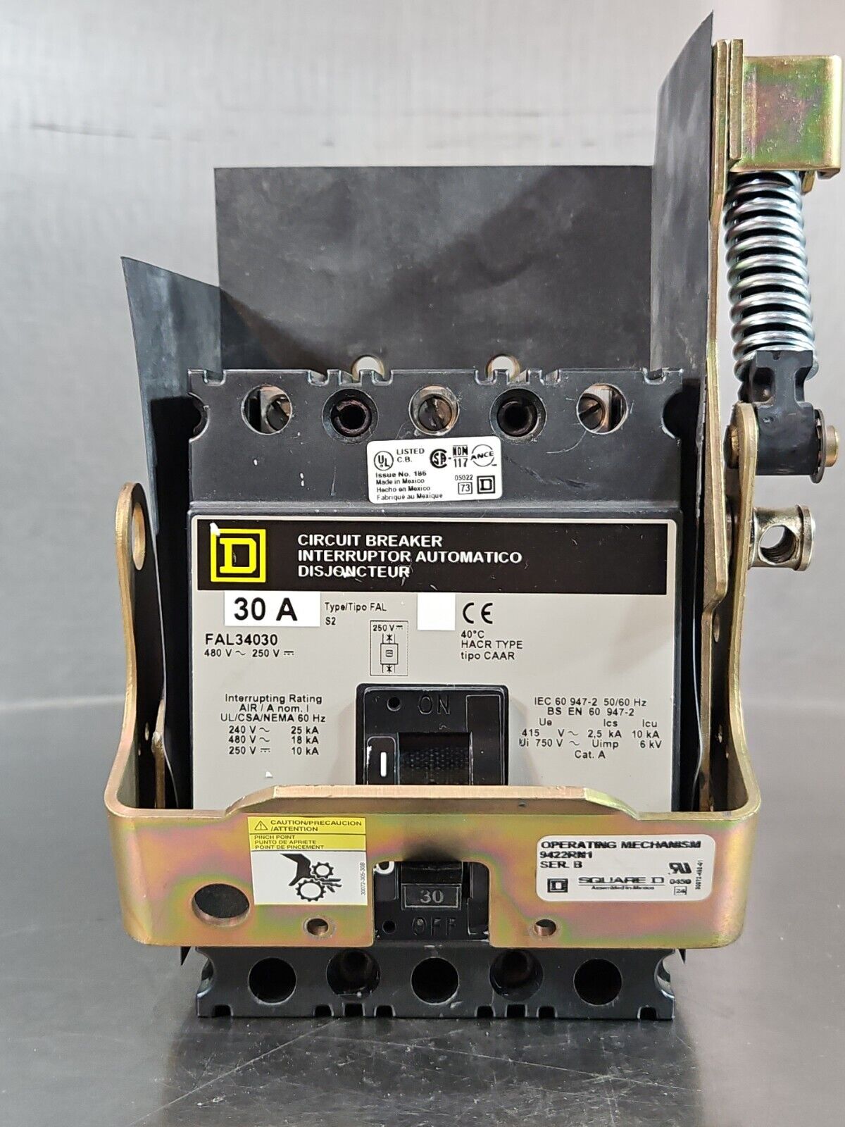 SQUARE D FAL34030 30 Amp 480 Volt w/9422RN1.                               4D-26