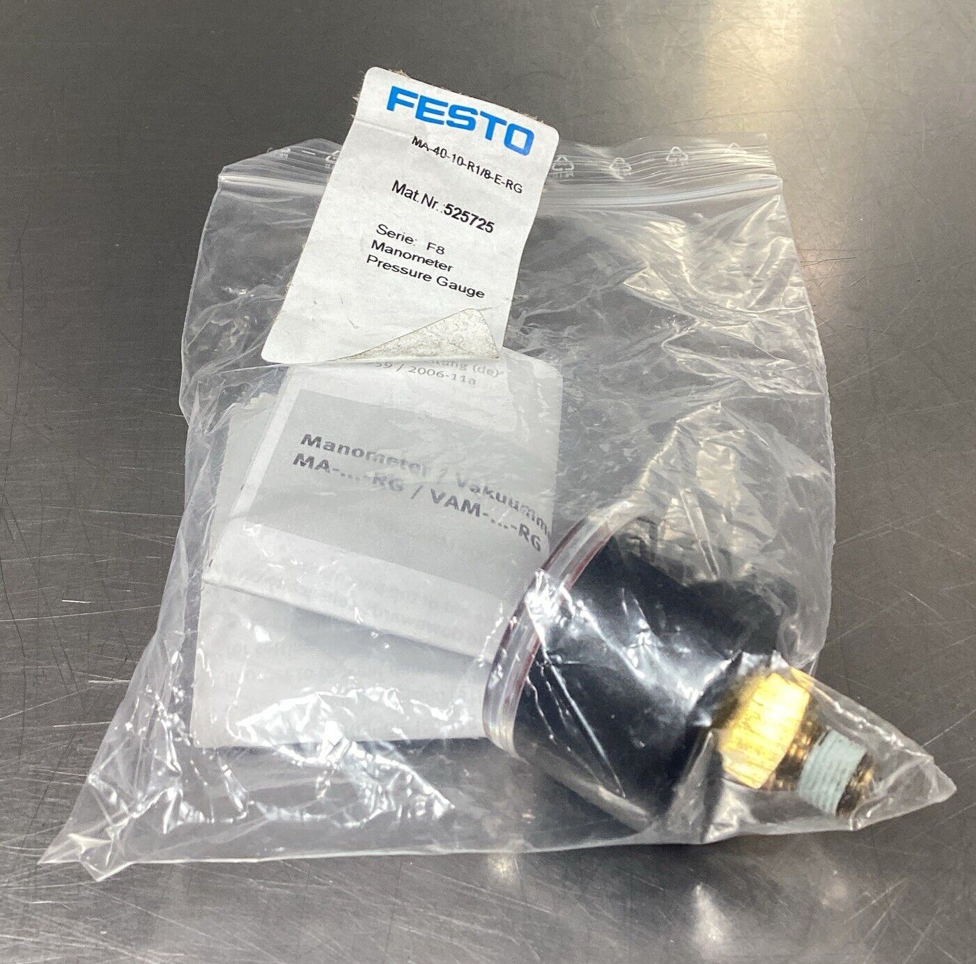 Festo  MA-40-10-R1/8-E-RG  Manometer Pressure Gauge 525725       6D-11