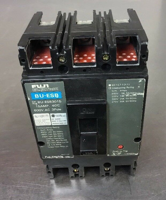 Fuji 15 Amp Electric Circuit Breaker, BU-ESB3015, 15 Amp, 3 Pole, 600V   4E