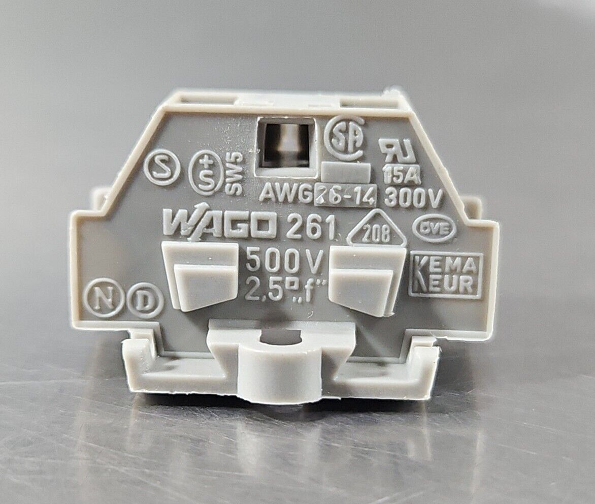 Wago 261-331 conductor Ground Terminal Block - Pk with 50.              Loc3C-19
