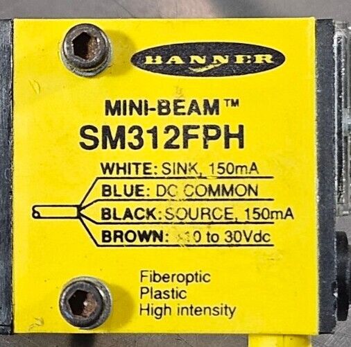 BANNER SM312FPH Photoelectric Fiber Optic Sensor "LOT OF 2".            Loc5E-25