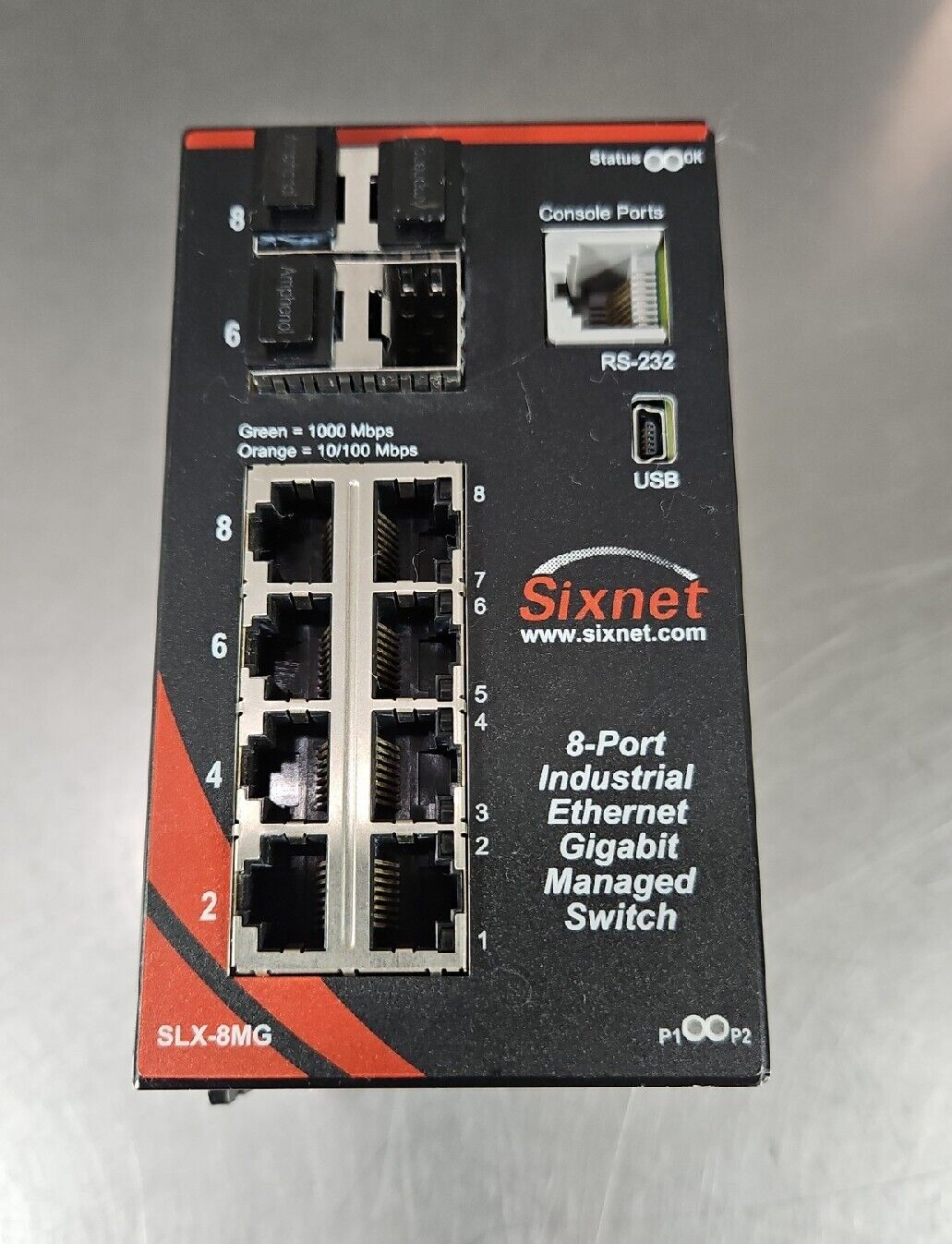 Sixnet SLX-8MG-1 Managed Industrial Ethernet Gigabit 8-Port Switch     Loc 3D-3
