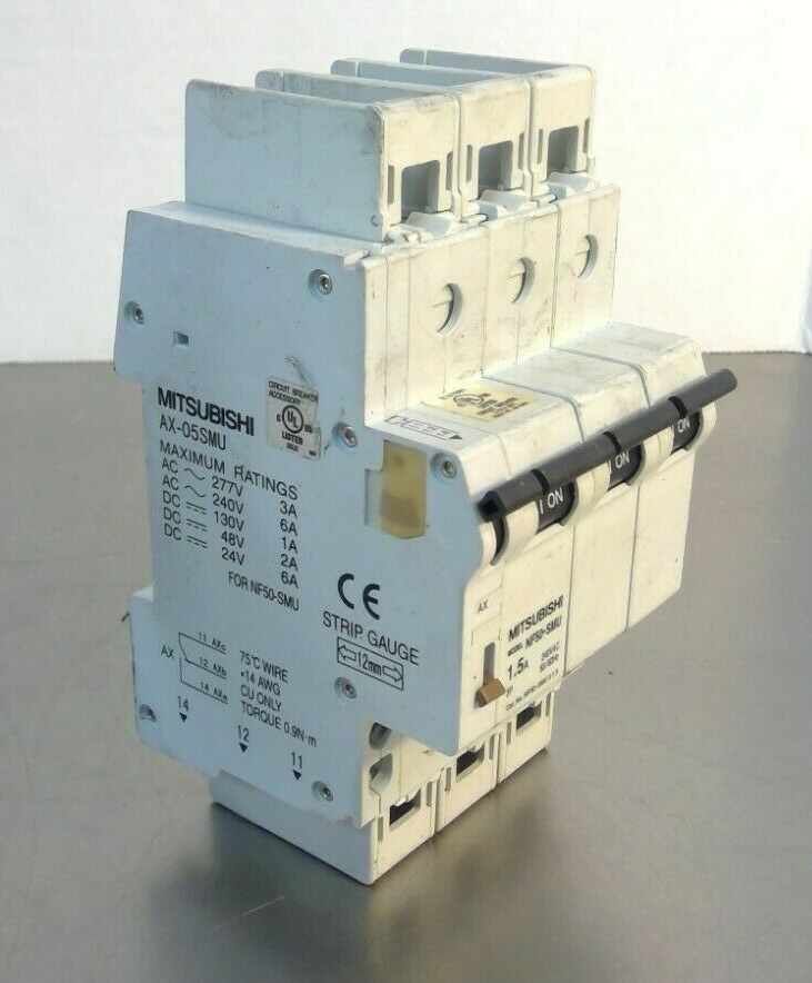 Mitsubishi Electric -  NF50-SMU 3 1.5 - 3P 1.5A No-Fuse Breaker - AX-05SMU    4D