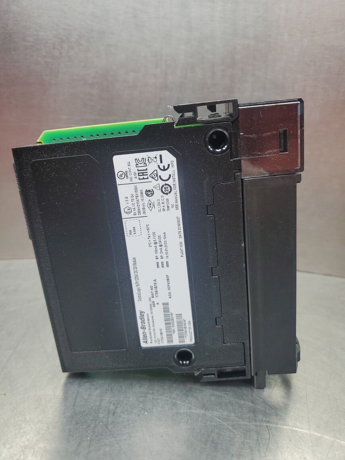 Allen Bradley 1756-IB16/A ControlLogix 16 Pt D/I Module.                   3C-10