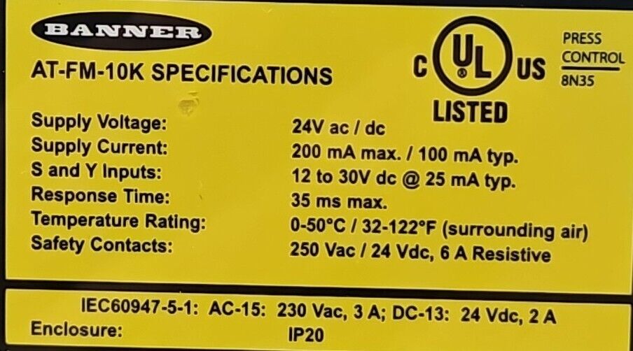 Banner AT-FM-10K Safety Relay.                                         Loc3E-47